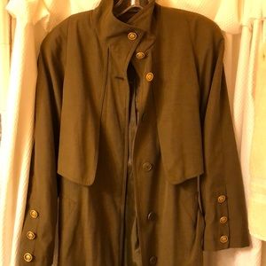 Gallery forest green/brown long coat